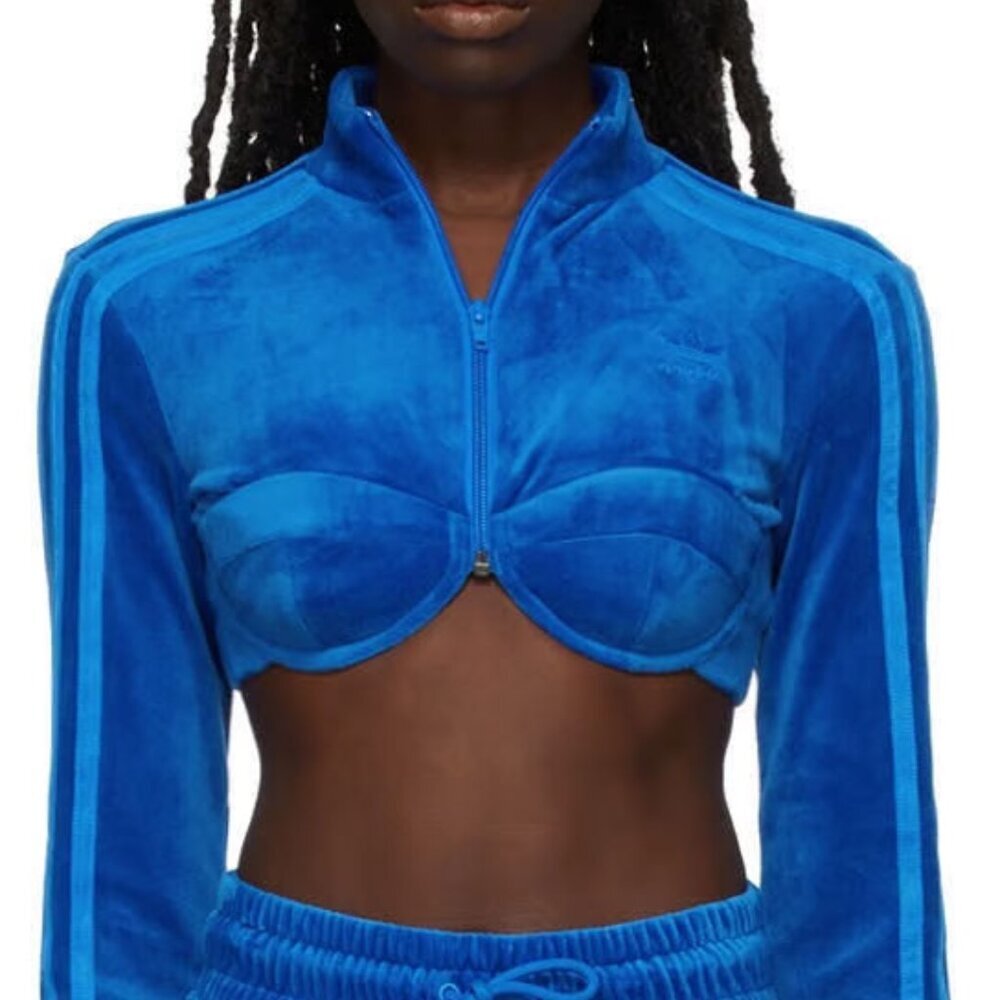 Adidas x Jeremy Scott Blue Velvet Track Top - Picture 3 of 6